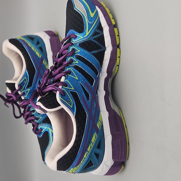 Mint condition ASICS GEL KAYANO 20 Black Blue Purple Lime Womens 8.5  Medium - Picture 4 of 13